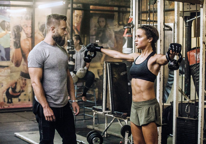 Alicia Vikander Workout and Diet Training For Tomb Raider Movie Lat Raise