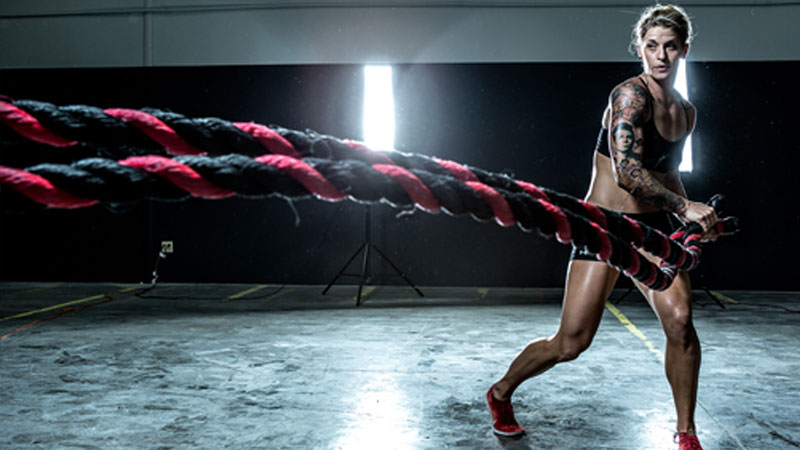 Battle ropes metcon workout