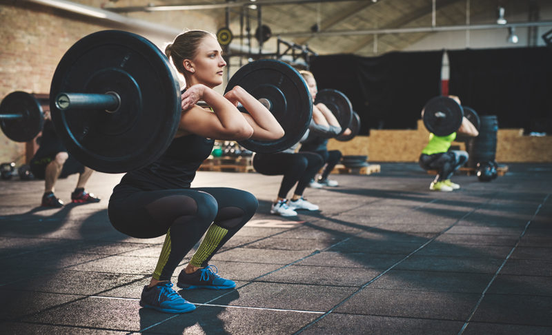 woman performing front squat