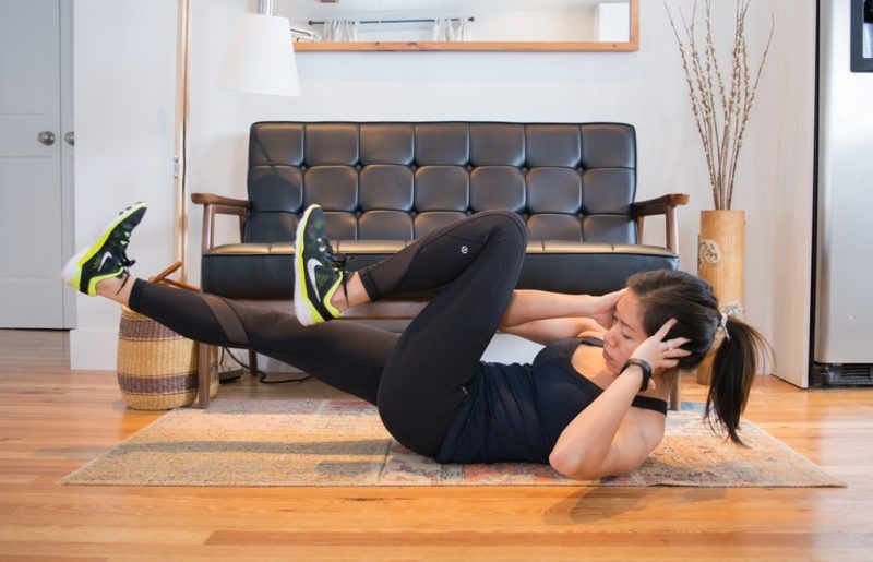 Woman doing crunches for abs