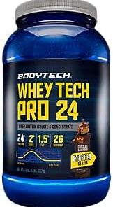 Whey Tech Pro 24 a” Whey Protein Isolate & Concentrate Powder a” Stuffed Series a” Chocolate Candy Bar (2 lbs./26 Servings)