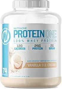 NutraOne ProteinOne Whey Protein Promote Recovery and Build Muscle with a Protein Shake Powder for Men & Women (Vanilla Ice Cream – 5 lbs.)