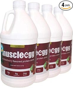 4 Half-Gallons Strawberry MuscleEgg Liquid Egg Whites (Cage
