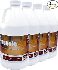 4 Half-Gallons Chocolate Caramel MuscleEgg Liquid Egg Whites (Cage