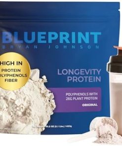 Blueprint Bryan Johnson Longevity Protein – 26G Plant Protein- Non Dairy – Grape Seed Extract – 7.5% Flavanols – Heavy Metal Tested – Vegan