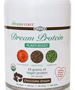 Greens First Dream Protein Plant-Based Vegan Powder – USDA Organic Pumpkin- Hemp & Pea Protein – Gluten-Free
