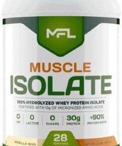 MFL 100% Pure Isolate Protein 2 lbs l 30g of Protein l 12g Amino Acids l Keto Friendly l Low Carbs | 28 Servings (Vanilla Bean)