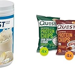Quest Vanilla Milkshake Protein Powder with 24g Protein- Quest Protein Chips Variety Pack with BBQ