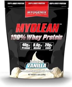 Myogenix Myolean Whey Protein Powder – 20 Grams of Protein per Serving- 100% Whey Powder for Women and Men – Delicious Vanilla Flavor 5 LBS