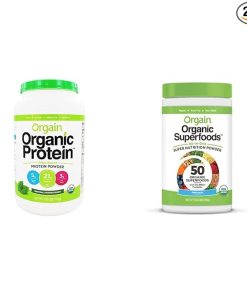 Orgain Organic Plant-Based Protein Powder + Superfoods Greens Powder Bundle (1.59lb + 0.62lb)