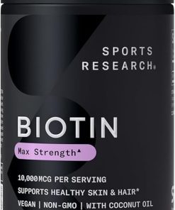 Ports Research Collagen Peptides for Women & Men Hydrolyzed Type 1 & 3 Protein Supplement Easy Mixing Vital Nutrients Proteins and Vegan Biotin 10-000mcg Max Strength B7 120 Softgels (4 Month Supply) 2