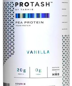 Vegan Protein Powder Vanilla by TASHIE – Organic Plant Based Protein Powder with BCAA- HMB & Probiotics