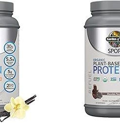 Garden of Life Organic Vegan Sport Protein Powder Bundle – Vanilla & Chocolate- 30g Plant Protein