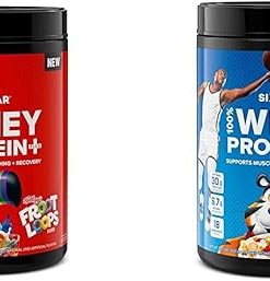 Six Star Whey Protein Powder Plus Kellogg’s Froot Loops & Frosted Flakes Flavors | 30g Protein | Muscle Builder for Men & Women | 1.8lb Each