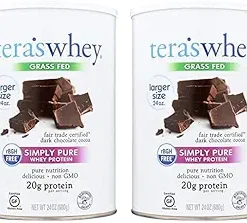 Simply tera’s Pure whey Protein Powder- Family Size Dark Chocolate Flavor (Pack of 2)