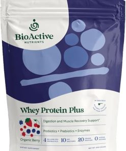Whey Protein Plus 600g 20 Servings 4 Billion CFU Probiotics Prebiotics 10mg Enzymes L-Glutamine 20g Protein Antioxidants Phytonutrients Keto MCTs No Sugar