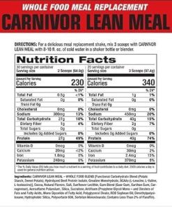 MuscleMeds CARNIVOR LEAN MEAL whole food meal replacement shake- MRE 2