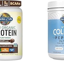 Garden of Life Organic Vegan Chocolate Protein Powder Grass Fed Collagen Peptides Powder – Unflavored Collagen Powder