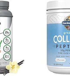 Garden of Life Sport Whey Protein Powder Vanilla.- Premium Grass Fed Whey Protein Isolate Plus Probiotics for Immune System Health & Collagen Peptides Grass Fed