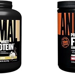 Animal 100% Whey Protein Powder Vanilla 4lb Bundle Fury Pre Workout Powder Supplement Watermelon 16.96oz