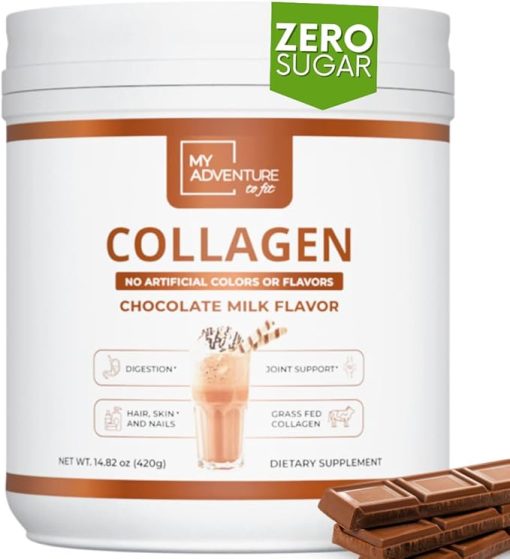 Hydrolyzed Collagen Powder for Women - Grass Fed Collagen Powder for Muscle Growth & Chocolate Collagen Protein Powder