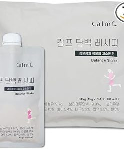 CalmF Korean 6 Grain Protein Shake Powder | Roasted Brown Rice Oats Black Beans Blend | Vegan Friendly | Low Calorie Healthy Snack | Convenient Breakfast Substitute – 7 of Pack