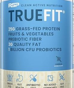 TrueFit Gut Healthy Protein Powder- Grass-Fed Whey Meal Replacement Shake with Prebiotics