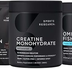 Sports Research Whey Protein & Creatine Monohydrate The Dynamic Duo for Lean Muscle Building- Performance