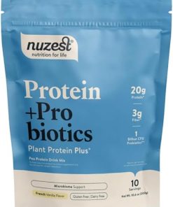 Nuzest – Protein + Probiotics – Gut Health – Superfood Powder Plant Protein Blend – 300g / 10.6 oz Pouch (10 Servings) (French Vanilla- 300g)
