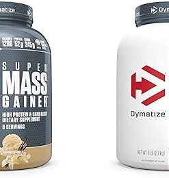 Dymatize Super Mass Gainer Protein Powder 52g Protein 1280 Calories 6 Pound Gourmet Vanilla & Rich Chocolate (Pack of 2)