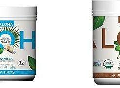 ALOHA Organic Plant Based Protein Powder Bundle- Vanilla 19.6 oz & Chocolate 19.6 oz