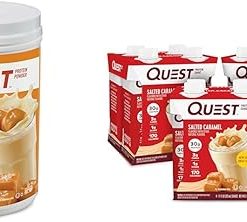 Quest Nutrition Salted Caramel Protein Powder; 26g Protein; 1g Sugar; Low Carb; Gluten Free & Ready to Drink Salted Caramel Protein Shake- High Protein