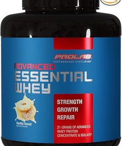 ProLab Advanced Essential Whey-Blend of Premium Whey Concentrate and Ultra Pure Whey Isolate Protein – BCAAs & Natural Enzymes (Vanilla Donut- 5 LB)