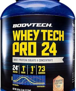 BodyTech Whey Tech Pro 24 Protein Powder – Protein Enzyme Blend with BCAA’s to Fuel Muscle Growth & Recovery- Ideal for Post-Workout Muscle Building – Strawberry Shortcake (5 Pound) 2