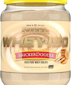 Steel Supplements Whey-Iso | Whey Isolate Protein Powder | Fast Absorbing | Lean Muscle Growth | Easy Digestion | Gluten Free | Low Carb | 25 Serving (Snickerdoodle)