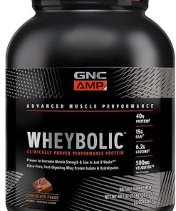 GNC AMP Wheybolic Whey Protein Powder Isolate with BCAA| Targeted Muscle Building and Workout Support Formula | Gluten Free | Chocolate Fudge | 25 Servings
