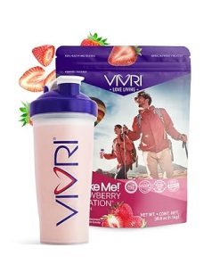 VIVRI Shake Me! Strawberry Sensation | 20 Servings | Protein Powder Meal Replacement | Magnesium- Vitamin D 2