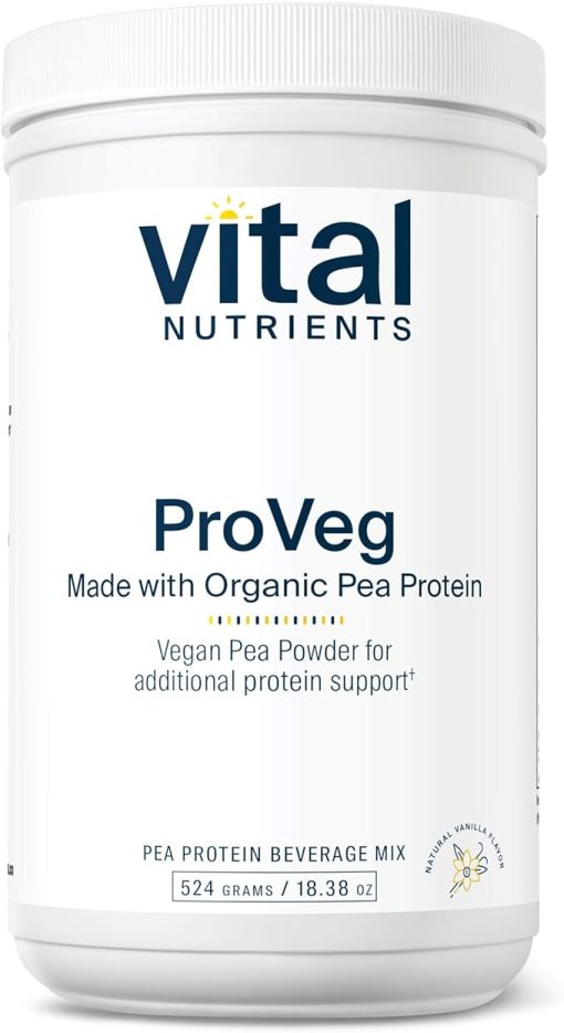 Vital Nutrients ProVeg Organic Pea Protein 524g | Vegan Pea Protein Powder | 23g Protein per Serving | Natural Vanilla Flavor | Gluten- Dairy
