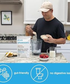 drink wholesome Vanilla Egg White Protein Powder | for Sensitive Stomachs | Gut Friendly | Dairy Free & Lactose Free | No Artificial Sweeteners | Carnivore & Paleo | Safe for Kids & Seniors 2