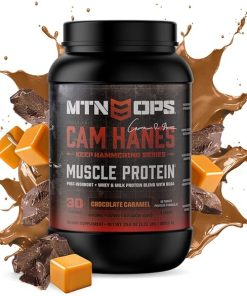 MTN OPS Cameron Hanes Keep Hammering Whey Protein Powder- Chocolate Caramel Flavor