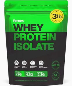100% Whey Protein Isolate for Women & Men (3LB) 22g of Protein & 4.5g BCAAs Per Serving- Grass-Fed