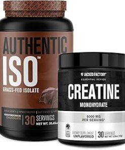 Jacked Factory Authentic ISO Grass Fed Whey Protein Isolate Powder – Low Carb- Non-GMO Muscle Building Protein (30 Servings