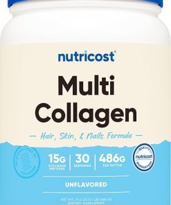 Nutricost Multi Collagen Protein Complex (Unflavored- 30 Servings) – Supplement with Biotin