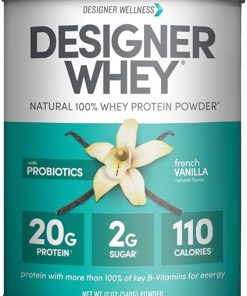 Designer Wellness Designer Whey Natural 100% Whey Protein Powder with Probiotics – Fiber