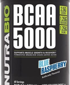 NutraBio BCAA 5000 Powder – Vegan Fermented BCAAs – Supports Lean Muscle Growth- Recovery