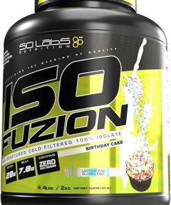 Iso Fuzion 100% Whey Isolate by Scilabs Nutrition | 28g Non Denatured Protein Powder- Birthday Cake Flavor