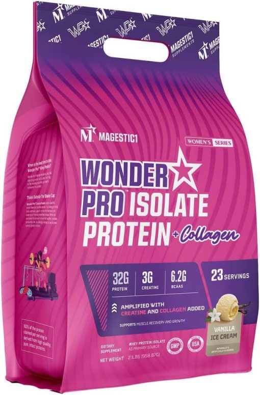 WonderPro Whey Isolate Protein Powder – Collagen & Creatine – 32g Protein- Low Fat