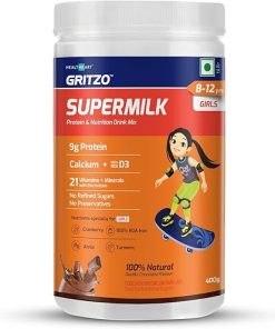 TIZER SuperMilk 8-12y (Girls)- Kids Nutrition & Health Drink Protein Powder for Kids Growth & Sports