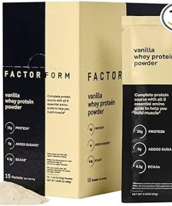 Whey Protein Powder | 100% Whey Isolate | 25g Protein & 6.3g BCAAs | Low Carb & Keto-Friendly | No Added Sugar | 15 Packets | Vanilla Flavor