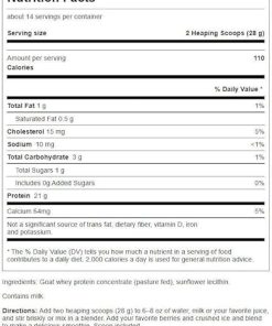 Swanson Goat Whey Protein Concentrate 14 Ounce (397 g) Pwdr 2